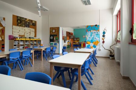 Città di Castello: esempio di aula plus, aula doppia che permette attività di gruppo diversificate