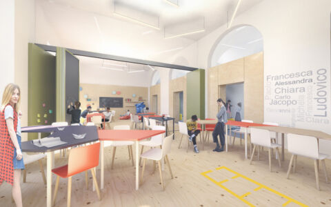 Studio Archisbang con AREA Progetti, proposta vincitrice del concorso "Torino fa scuola" per la riqualificazione della scuola media Giovanni Pascoli in via Duchessa Jolanda