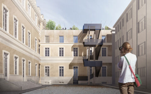 Studio Archisbang con AREA Progetti, proposta vincitrice del concorso "Torino fa scuola" per la riqualificazione della scuola media Giovanni Pascoli in via Duchessa Jolanda