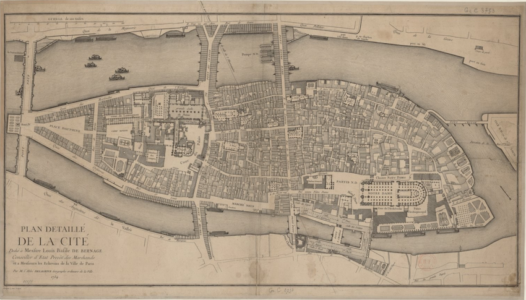 Pianta della Cité incisa dall'abbé Delagrive (1754 - © gallica / Bibliothèque nationale de France)