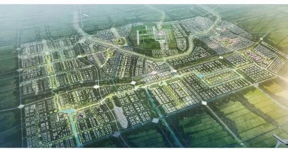 Zhengzhou Airport City, vista aerea (proposta del China Urban Construction Research Institute Co., Ltd.)