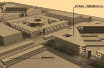 Domenico Alessandro De Rossi, "Judical City" a Sirte (Libia): centro amministrativo, magazzini generali, annessi tecnici e sanitari di servizio al ricevimento (colloqui legali, rapporti famiglia); arcere, centro controllo, laboratori, scuole e posto polizia. Totale posti: 2.000; superficie: circa 50 ettari