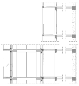 Lacaton & Vassal architectes, Frédéric Druot Architecture e Christophe Hutin Architecture, progetto Grand Parc a Bordeaux, Francia: edifici G, H, I, sezione sulle facciate nord-sud, prima e dopo gli interventi